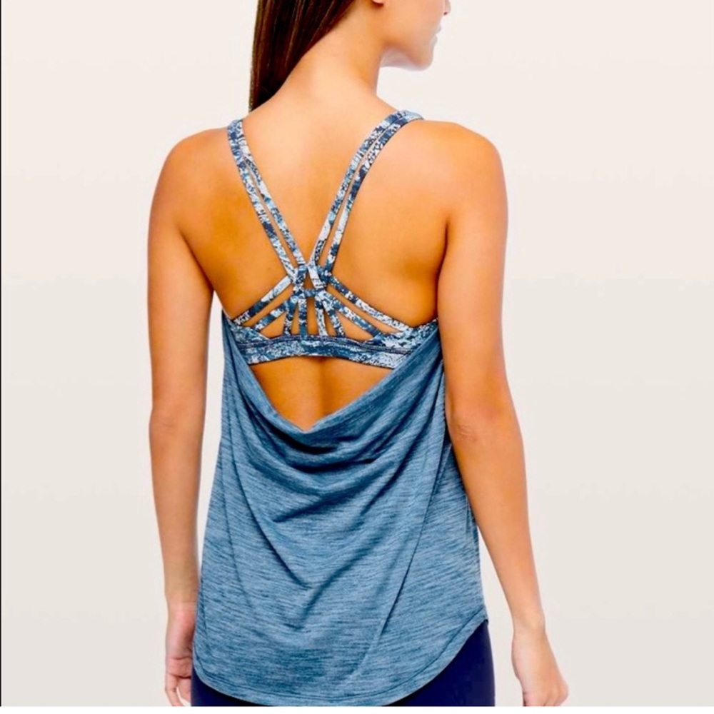 ❌SOLD❌ Lululemon Movement to Movement 2-in-1 Tank Size 4 Heathered Thunder Blue